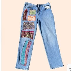 Gloria Vanderbilt women’s Patchwork Blue Jeans